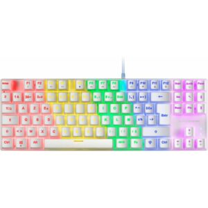 MARS GAMING MK80 MECHANICAL TKL KEYBOARD, BLUE SWITCH - WHITE