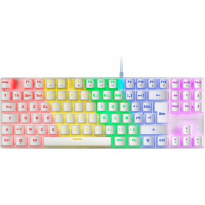 MARS GAMING MK80 MECHANICAL TKL KEYBOARD, BLUE SWITCH - WHITE