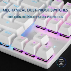 MARS GAMING MK80 MECHANICAL TKL KEYBOARD, BLUE SWITCH - WHITE