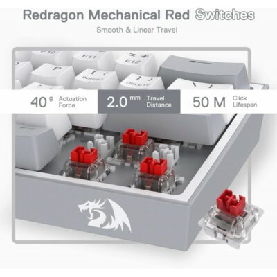 Redragon FIZZ K617 RGB White/Grey - Red Switch