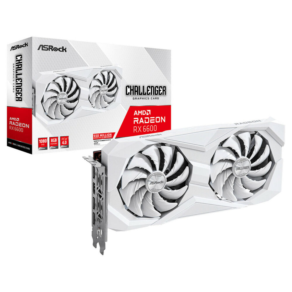 ASRock AMD Radeon RX 6600 Challenger 8GB - White