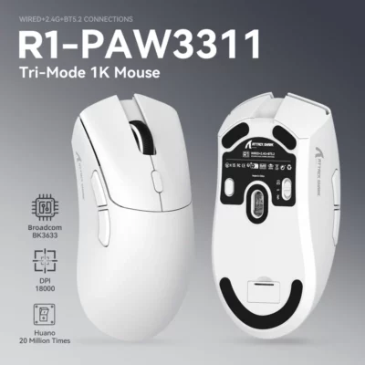 ATTACK SHARK R1 Wireless Gaming Mouse - White-2