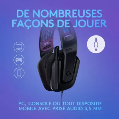 Logitech G335 Wired Gaming Headset - BLACK - 3.5 MM - NA - EMEAi-914 - 914-1