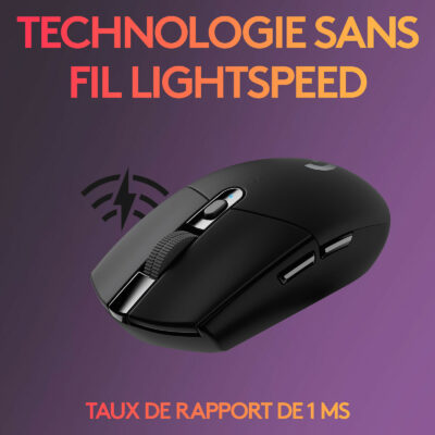 Logitech G305 LIGHTSPEED Wireless Gaming Mouse - BLACK - 2.4GHZ – Image 3