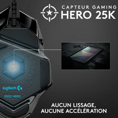 Logitech G502 HERO High Performance Gaming Mouse - USB -2