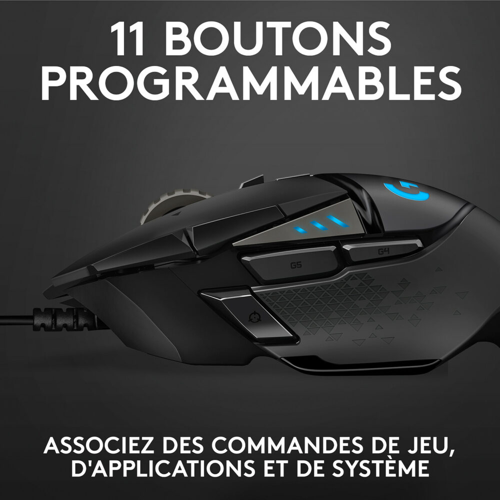 Logitech G502 HERO High Performance Gaming Mouse - USB -3