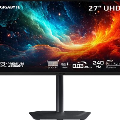 GIGABYTE - MO27U2-27 QD-OLED Gaming Monitor - UHD 3840x2160-240Hz - Black