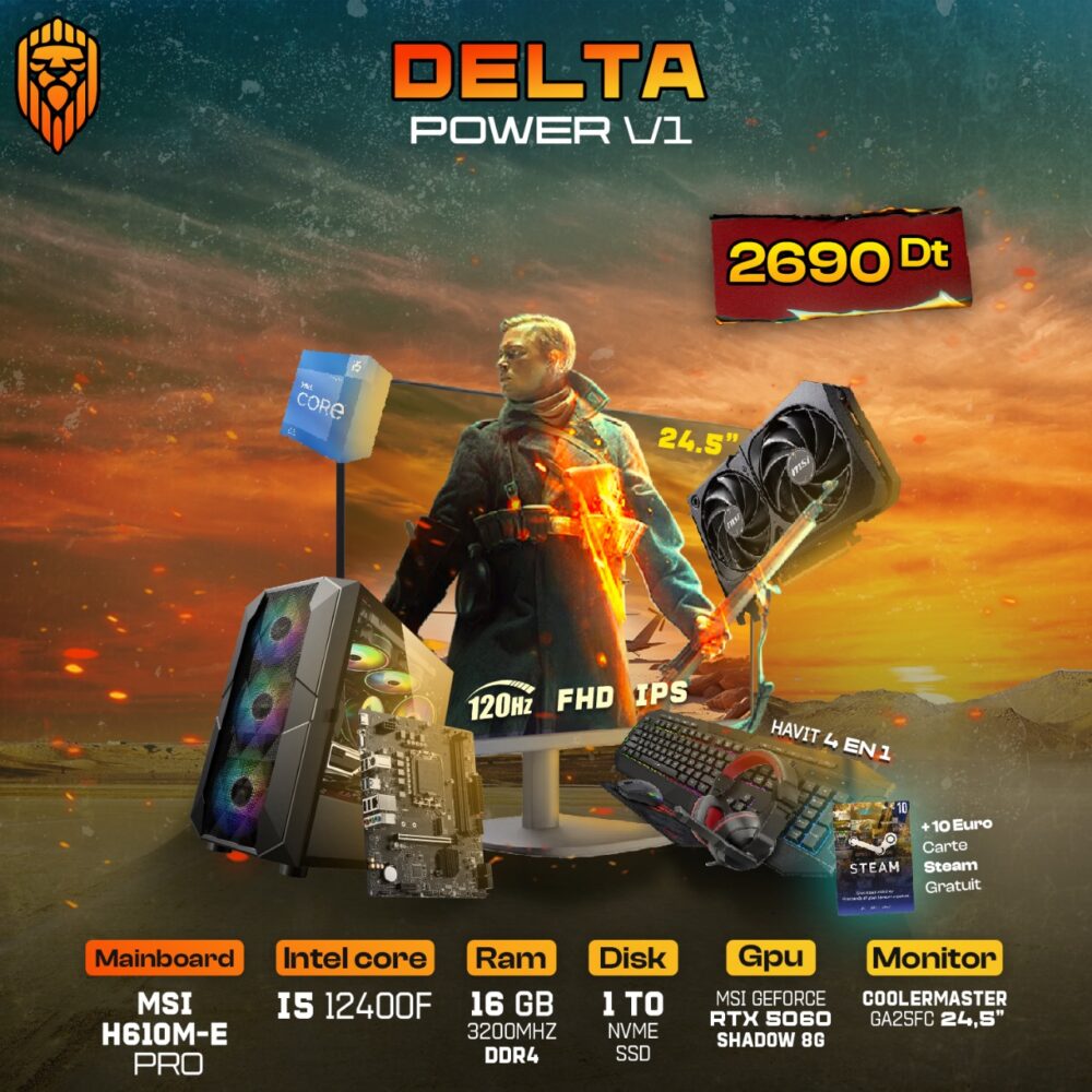 delta-power-v1-intel-i5-12400f-rtx-5060-8g-16gb-1to-ecran-25-120hz-pack-accessoires-code-steam-10-free