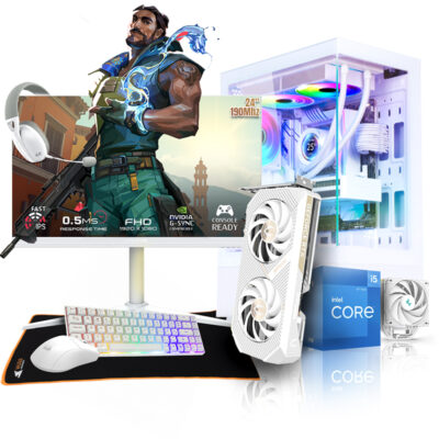 PC Gaming Intel i5 12400F RTX 5070 12G 16GB DDR4 RIFTXPERT X1 Pack Écran 190Hz White Expert Gaming Tunisie