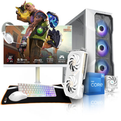 PC Gaming Intel i5 13400 RTX 5070 12G 16GB DDR4 RIFTXPERT X2 Pack Écran 190Hz White Expert Gaming Tunisie