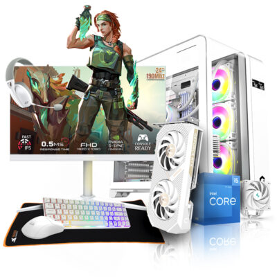 PC Gaming Intel i5 14400F RTX 5070 12G 16GB DDR4 RIFTXPERT X4 Pack Écran 190Hz White Expert Gaming Tunisie