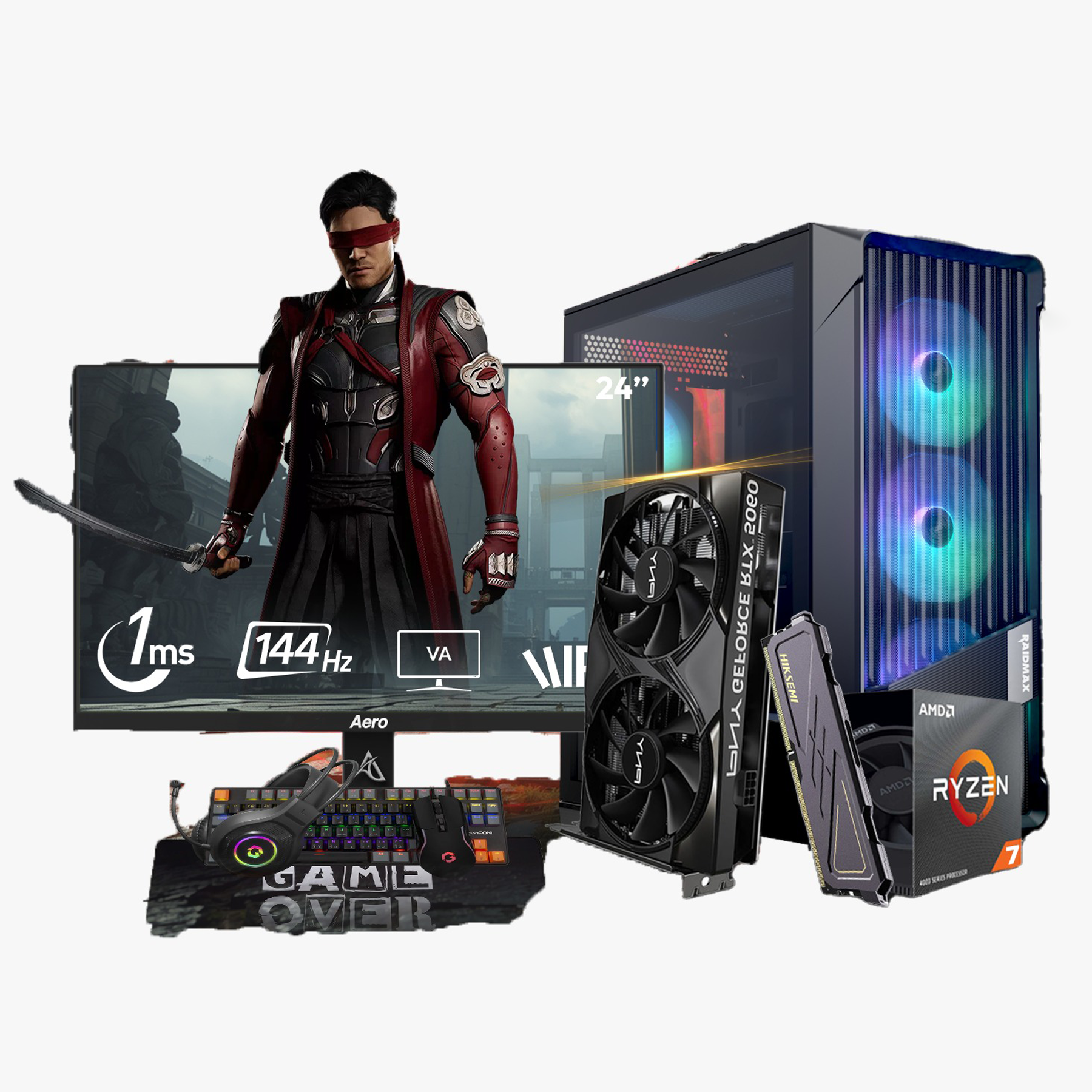 drakeforce-x5-ryzen-7-5800x-rtx-5060-8g-b550m-k-16gb-ram-24-fhd-144hz-pack-accessoires-4-en-1