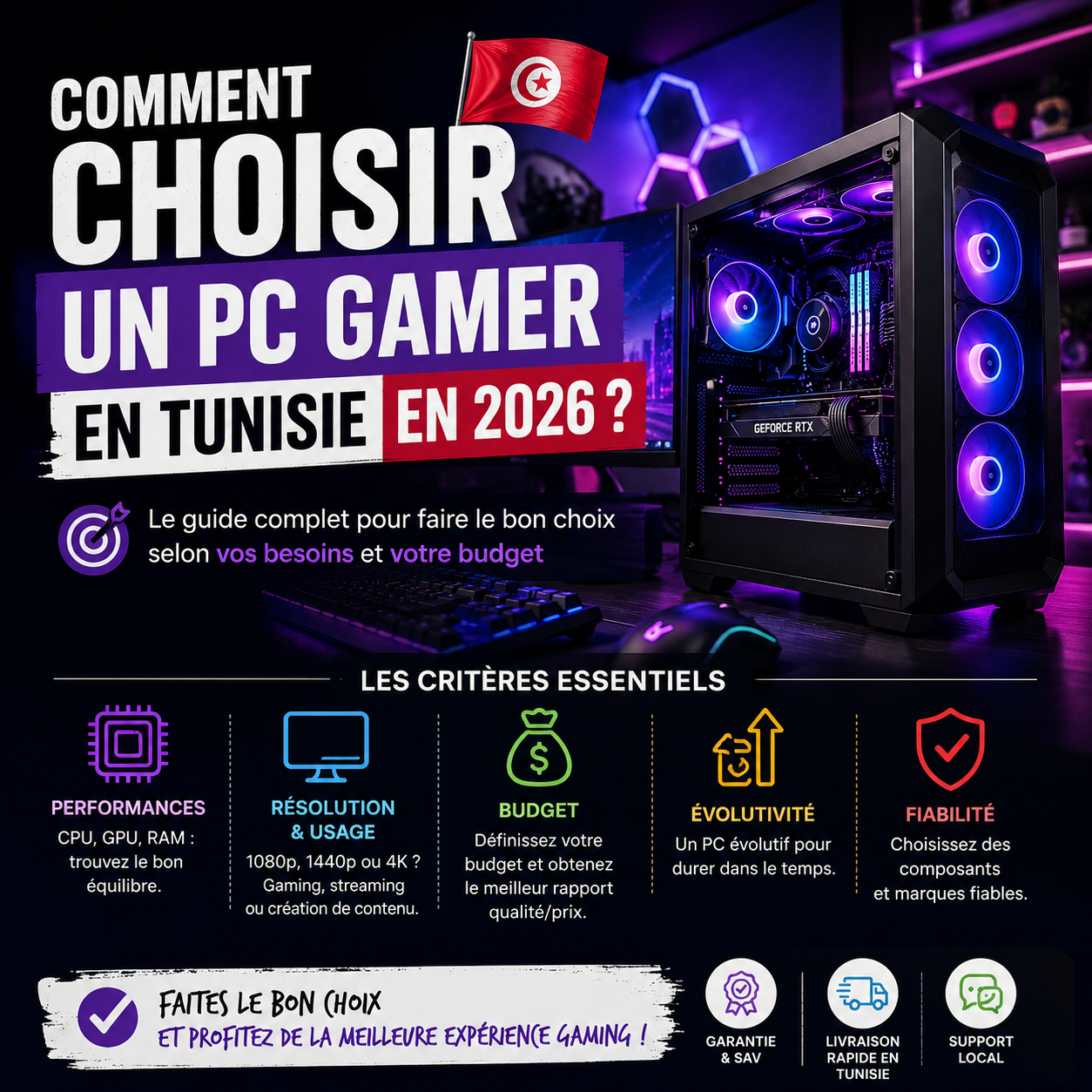 choisir pc gamer Tunisie 2026