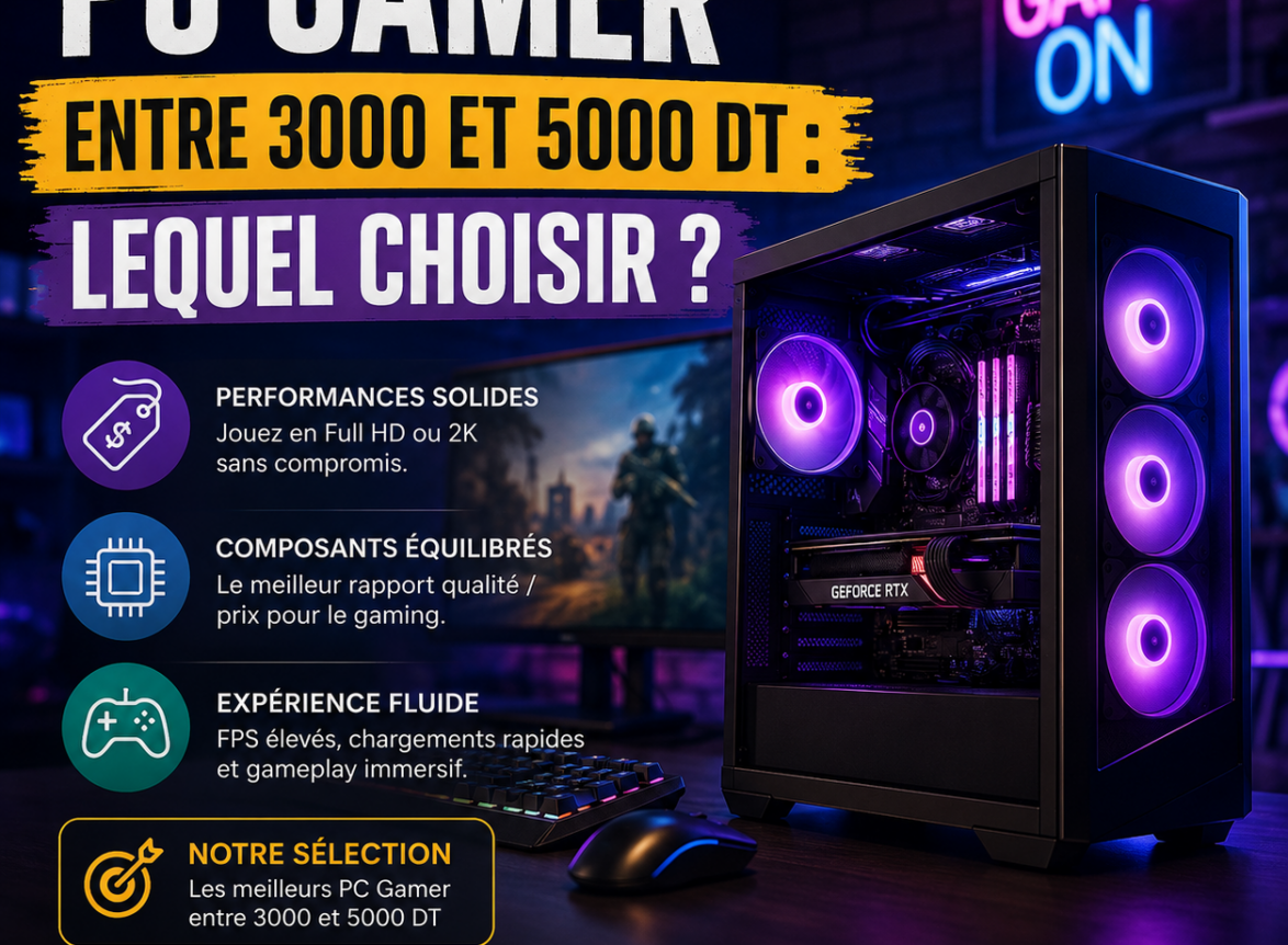 Choisir son PC gamer budget 3000 et 5000 dinars