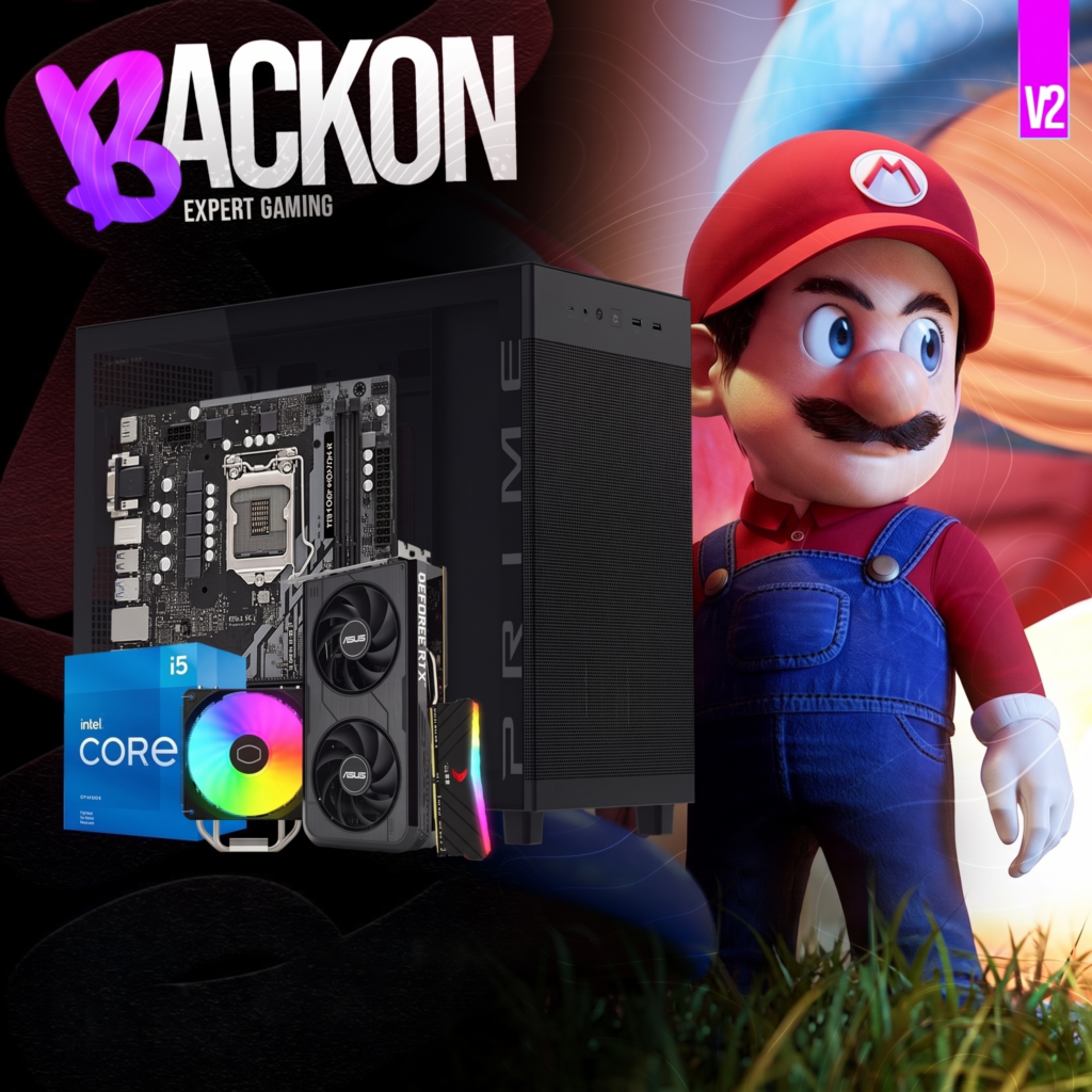 PC gamer RTX 5050 BACK-ON V2 Intel i5-11400F 16Go RAM RGB boîtier Asus Mesh noir Expert Gaming Tunisie