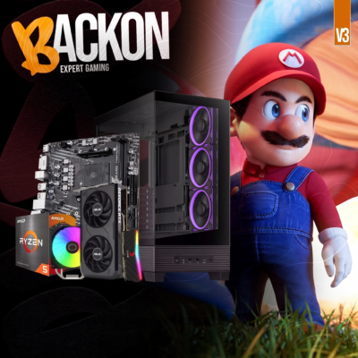PC gamer Ryzen 5 RTX 5050 8Go BACK-ON V3 avec boîtier Asus ARGB vitré – Expert Gaming Tunisie