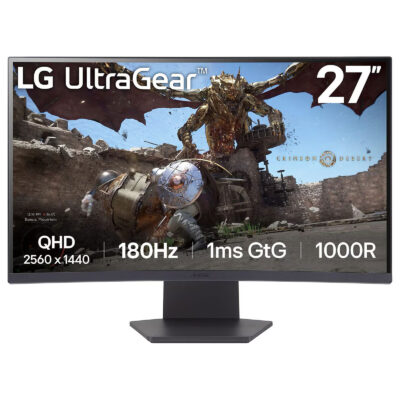 Écran gaming 27 pouces 2K LG UltraGear 27GS60QC-B incurvé 180Hz VA
