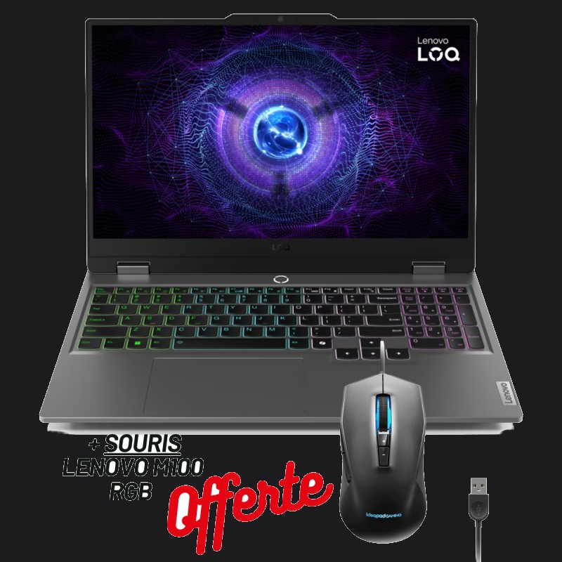 PC portable gaming Lenovo LOQ 15IRX9 i7 RTX 3050 gris – Expert Gaming Tunisie