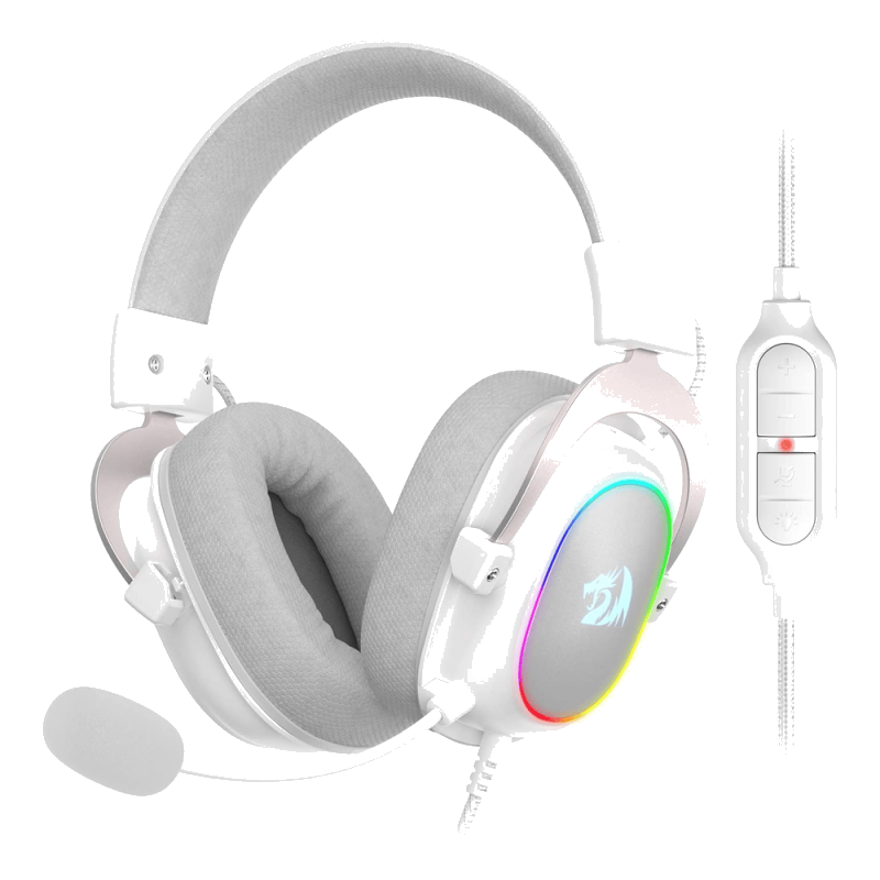 Casque gaming RGB Redragon H510WR ZEUS-X White avec microphone antibruit et éclairage RGB