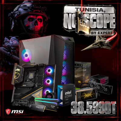PC gamer Intel Ultra 9 285K NO-SCOPE avec RTX 5090 Lightning Z et 128GB DDR5 – Expert Gaming Tunisie