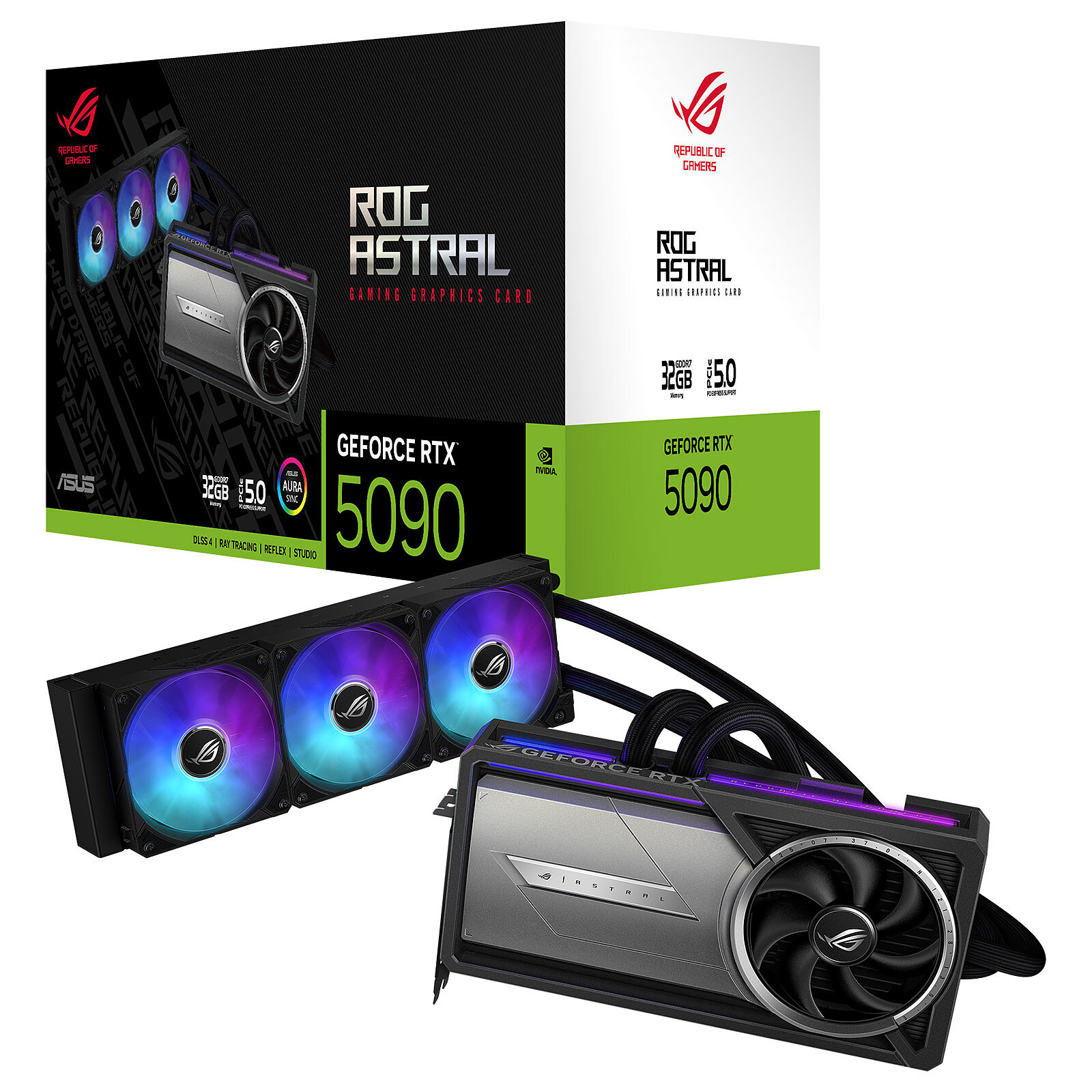RTX 5090 ROG Astral LC OC Edition 32Go GDDR7 – Carte graphique gaming haut de gamme