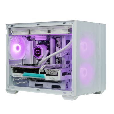Boitier Cooler Master Elite 461 White – vue de face, design gaming blanc