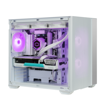 Boitier Cooler Master Elite 660 White – vue de face, design gaming blanc