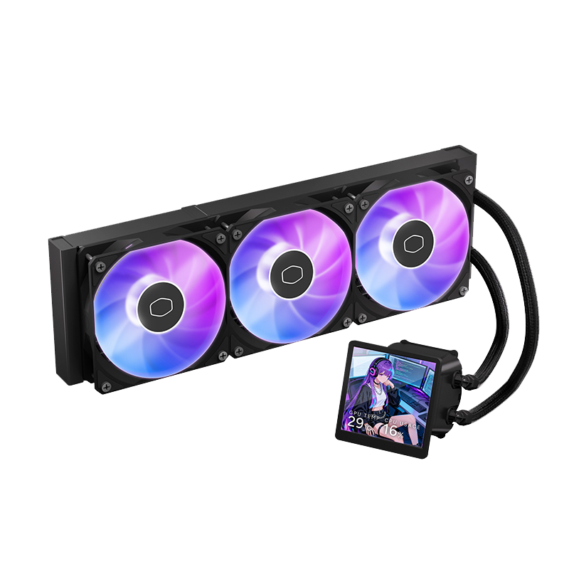 Cooler Master MasterLiquid Core LCD 4 pouces 360 watercooling noir – vue principale