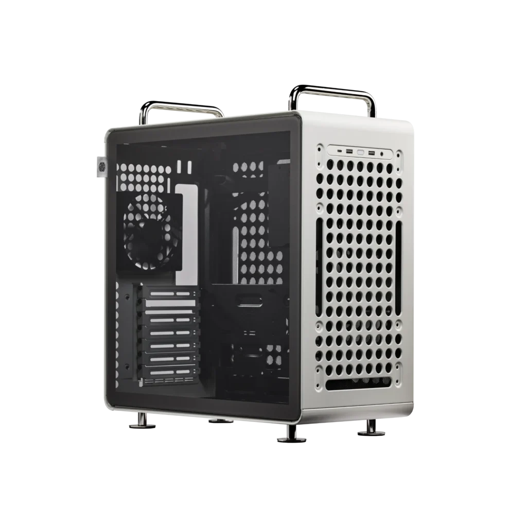 Boitier Cooler Master Qube 540 Moonstone gris – vue de face Expert Gaming Tunisie