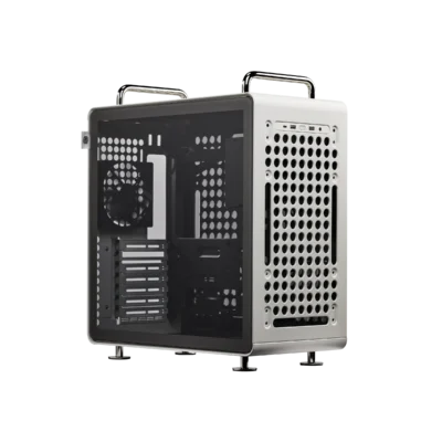 Boitier Cooler Master Qube 540 Moonstone gris – vue de face Expert Gaming Tunisie