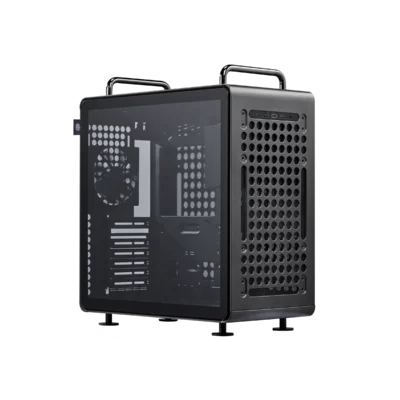 Boitier PC gamer Cooler Master Qube 540 Stardust Iron noir modulaire vue de face
