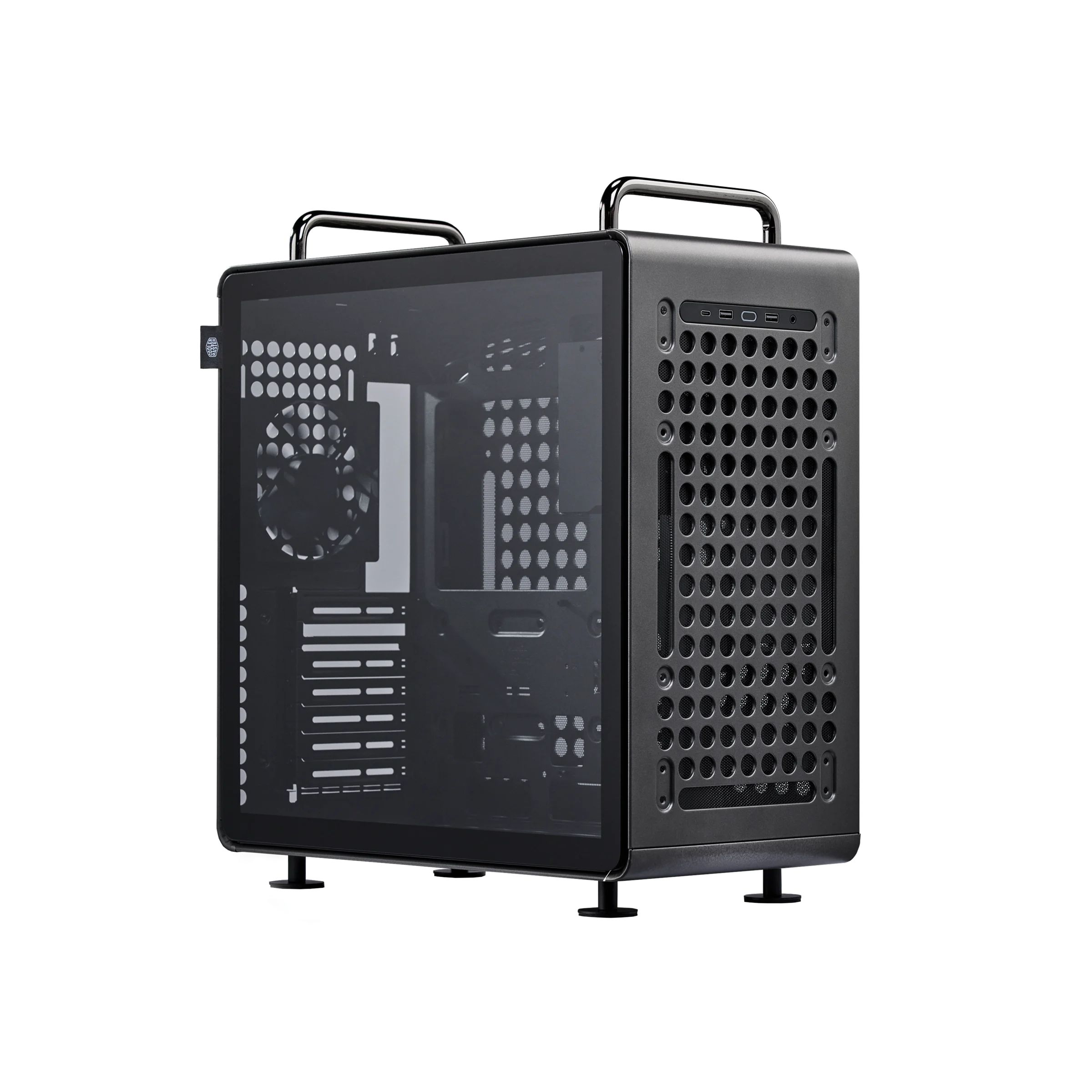 Boitier PC gamer Cooler Master Qube 540 Stardust Iron noir modulaire vue de face