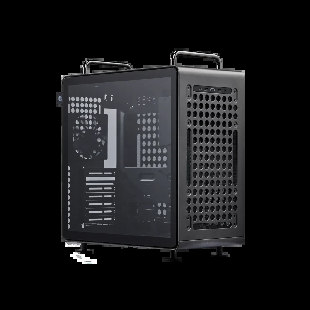 Boitier PC gamer Cooler Master Qube 540 Stardust Iron noir modulaire vue de face